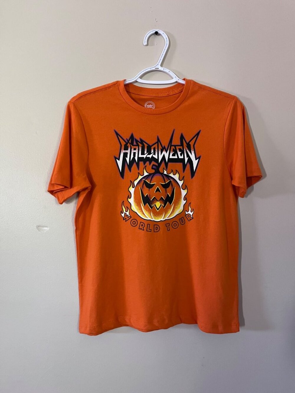 3 For $6 Wonder Nation Boys Large Husky Orange Short Sleeve Halloween T-Shirt